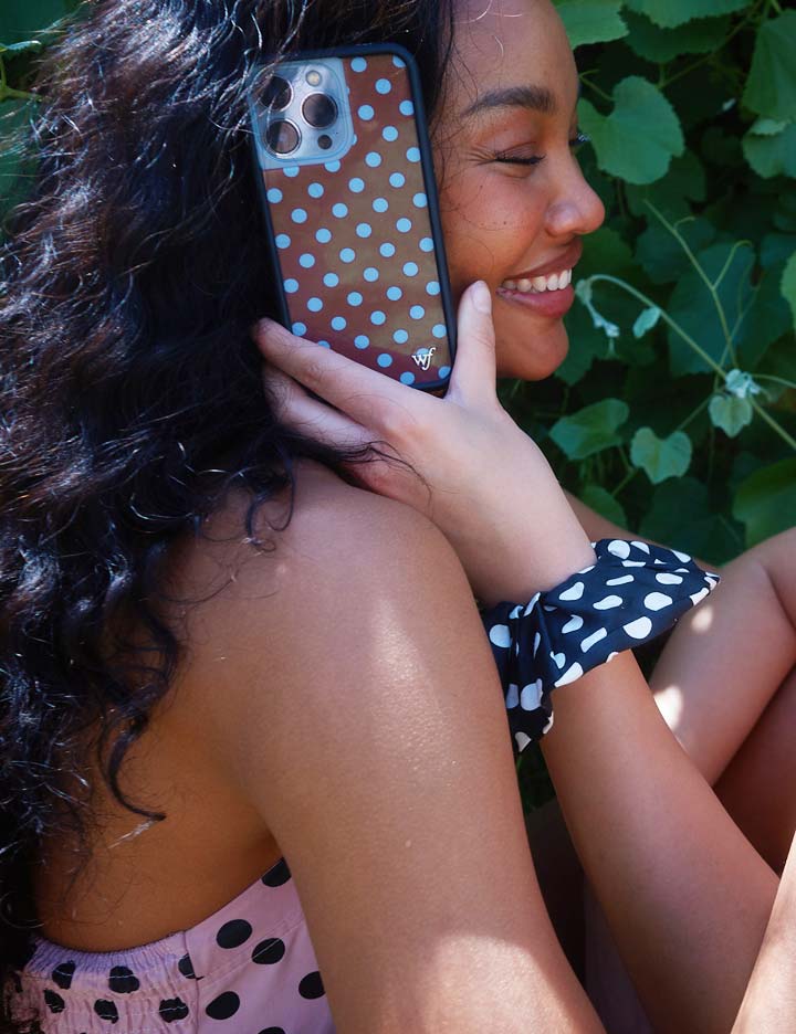 Polka Dot | Brown and Blue iPhone Case