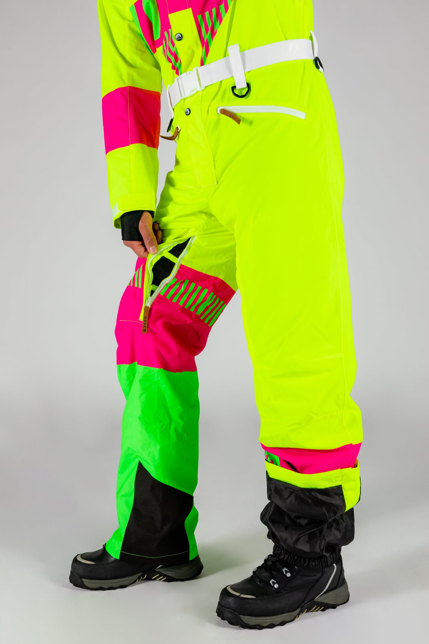 The Cat Track Fever | Mens Neon Yellow Retro Ski Suit