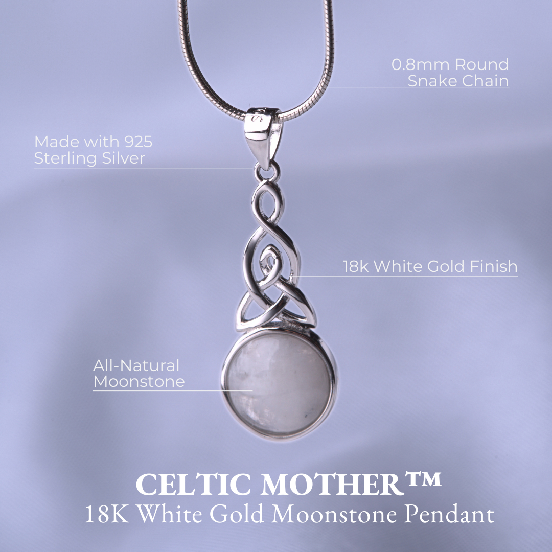 Celtic Mother™ 18K White Gold Moonstone Pendant