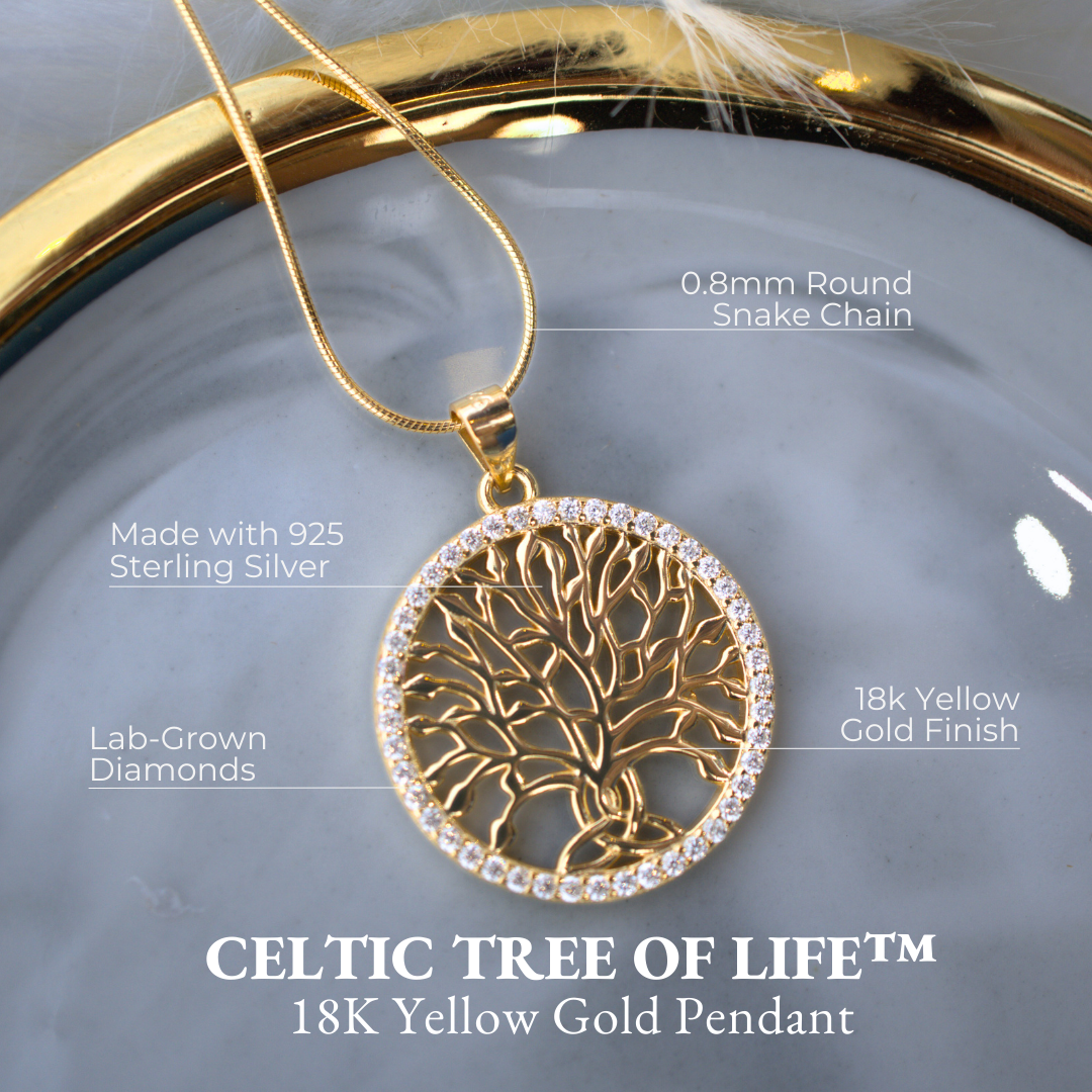 Celtic Tree of Life™ 18K Yellow Gold Diamond Pendant