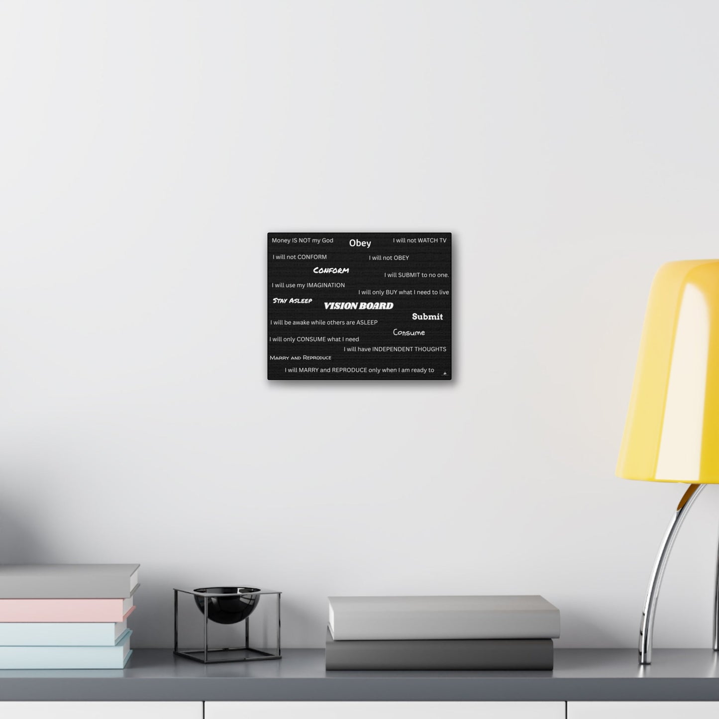 Vision Board Canvas Art - Motivational Wall Decor for Dreamers