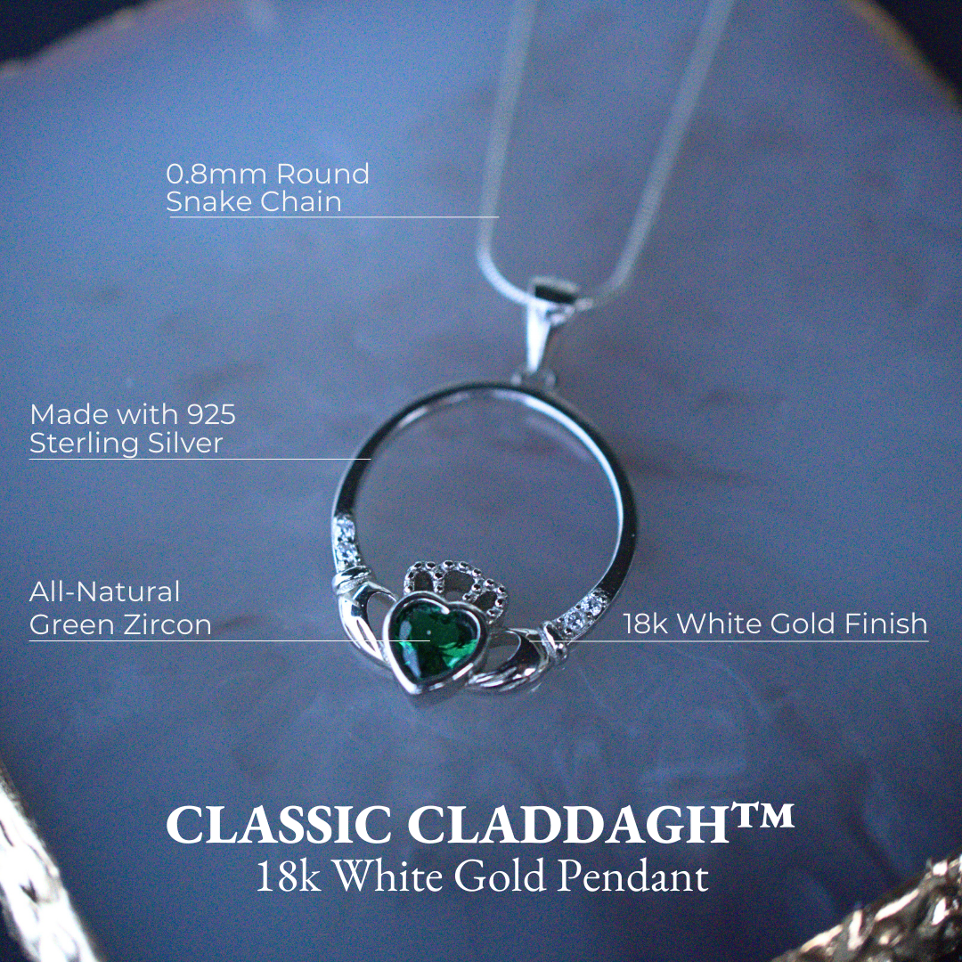 Classic Claddagh™ 18K White Gold Pendant