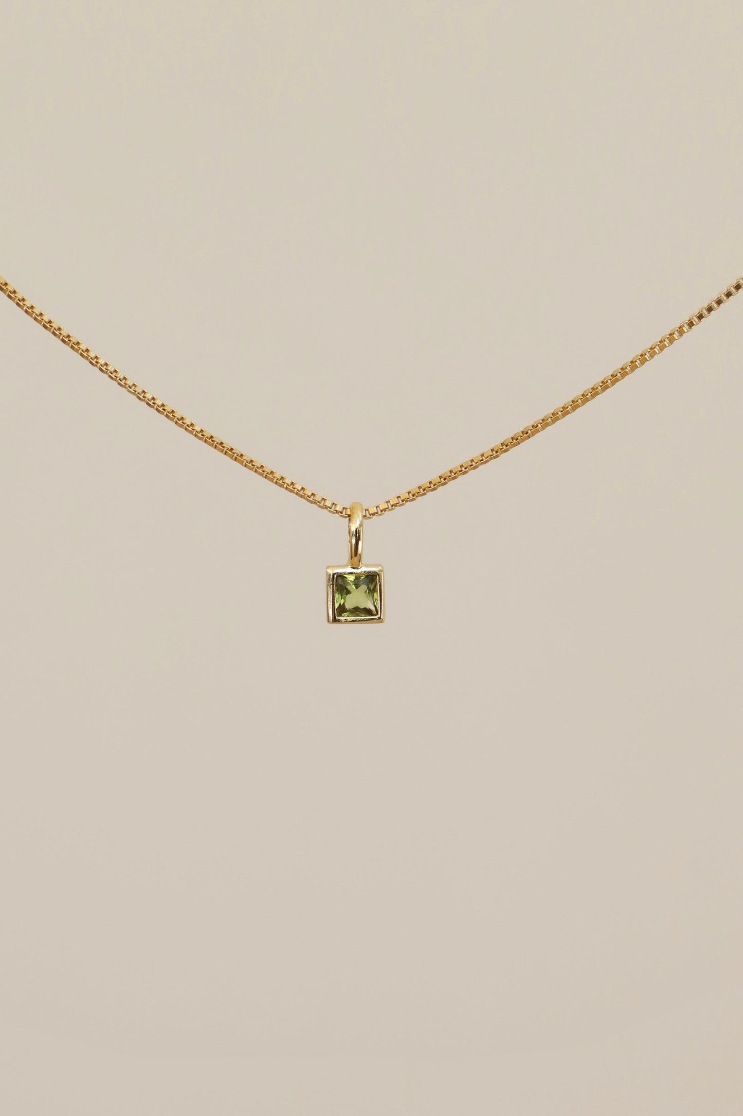 SQUARE BEZEL BIRTHSTONE CHARM