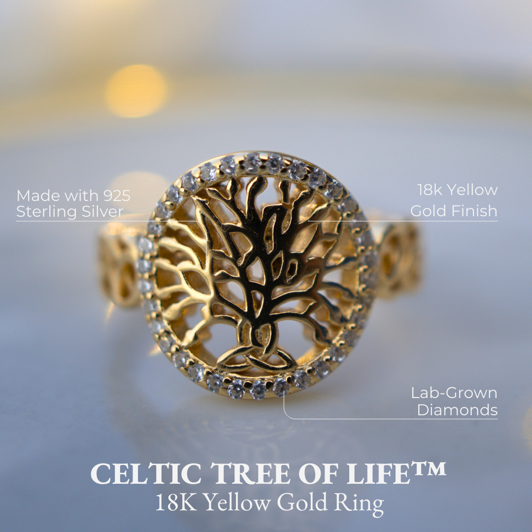 Celtic Tree of Life™ 18K Yellow Gold Diamond Ring