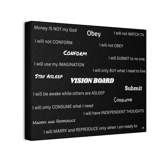 Vision Board Canvas Art - Motivational Wall Decor for Dreamers