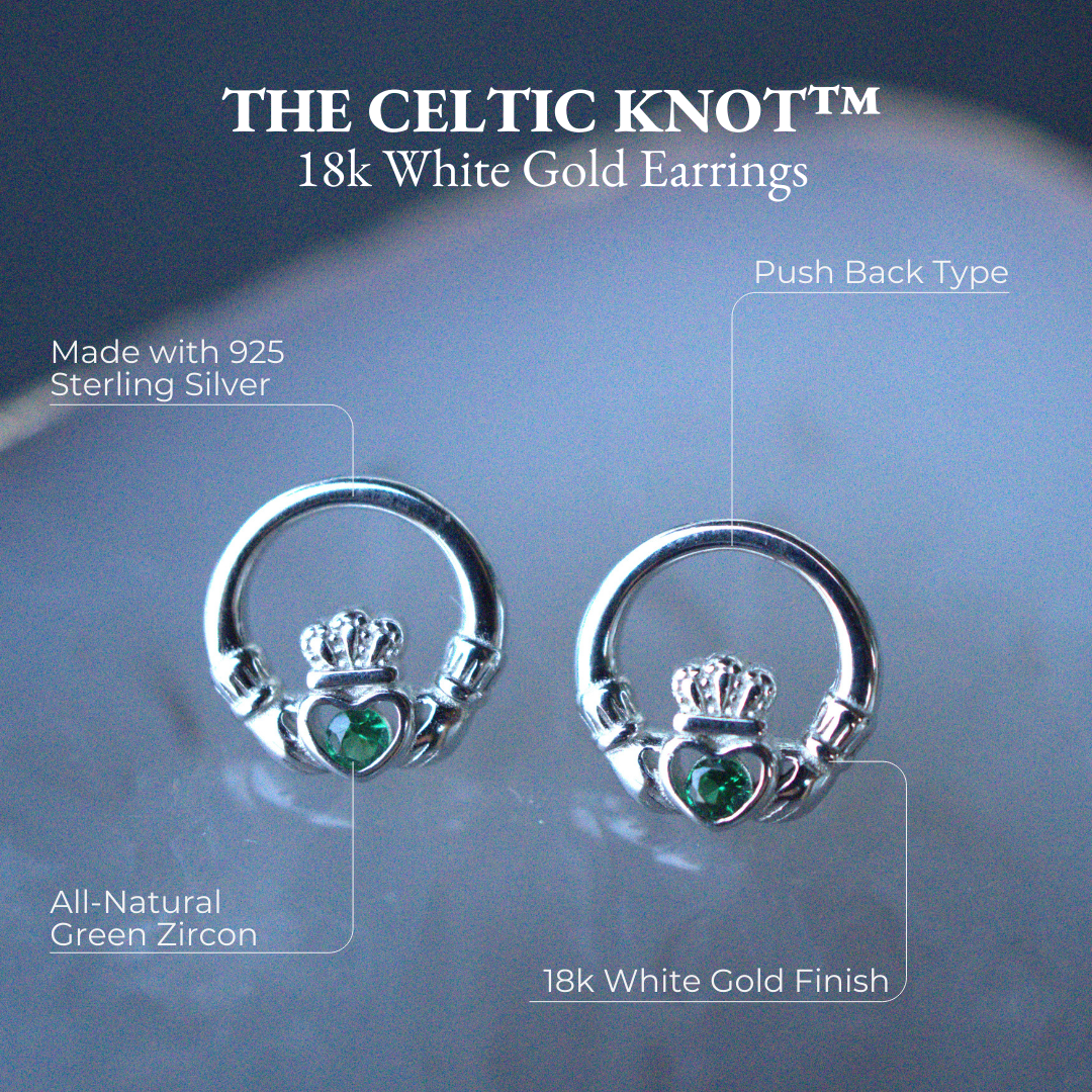 Classic Claddagh™ 18K White Gold Earrings