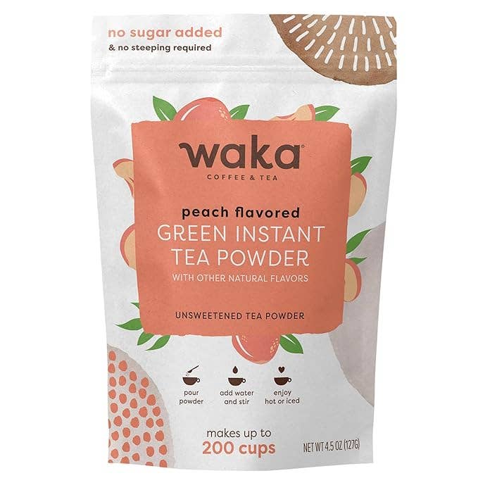 Unsweetened Peach Flavored Green Instant Tea 4.5 oz Bag