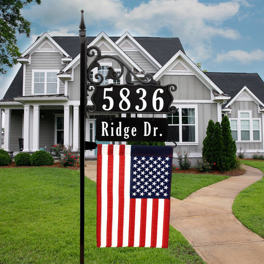 Boardwalk Address Sign With Name Rider And Flag 58" Pole