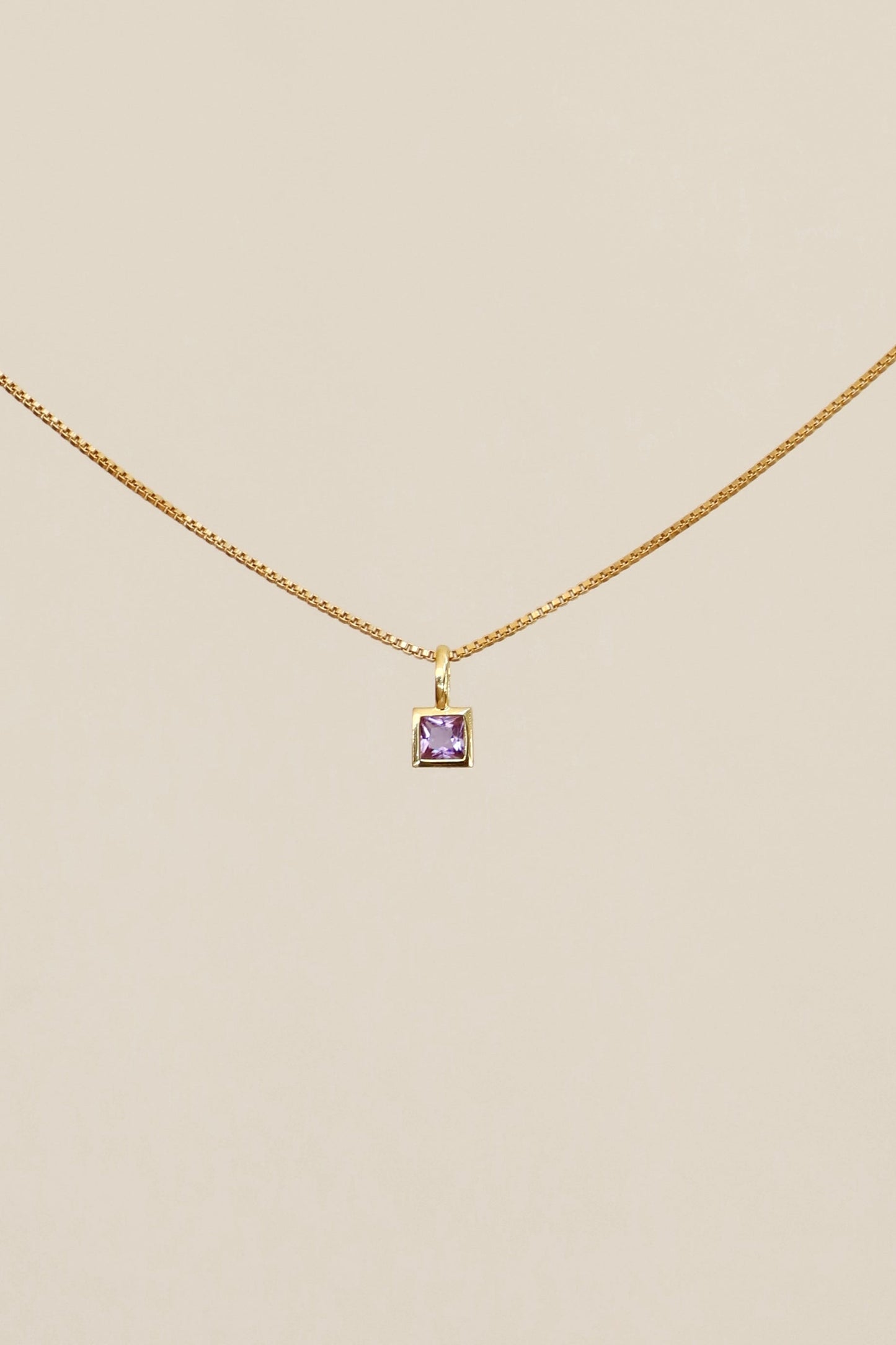 SQUARE BEZEL BIRTHSTONE CHARM