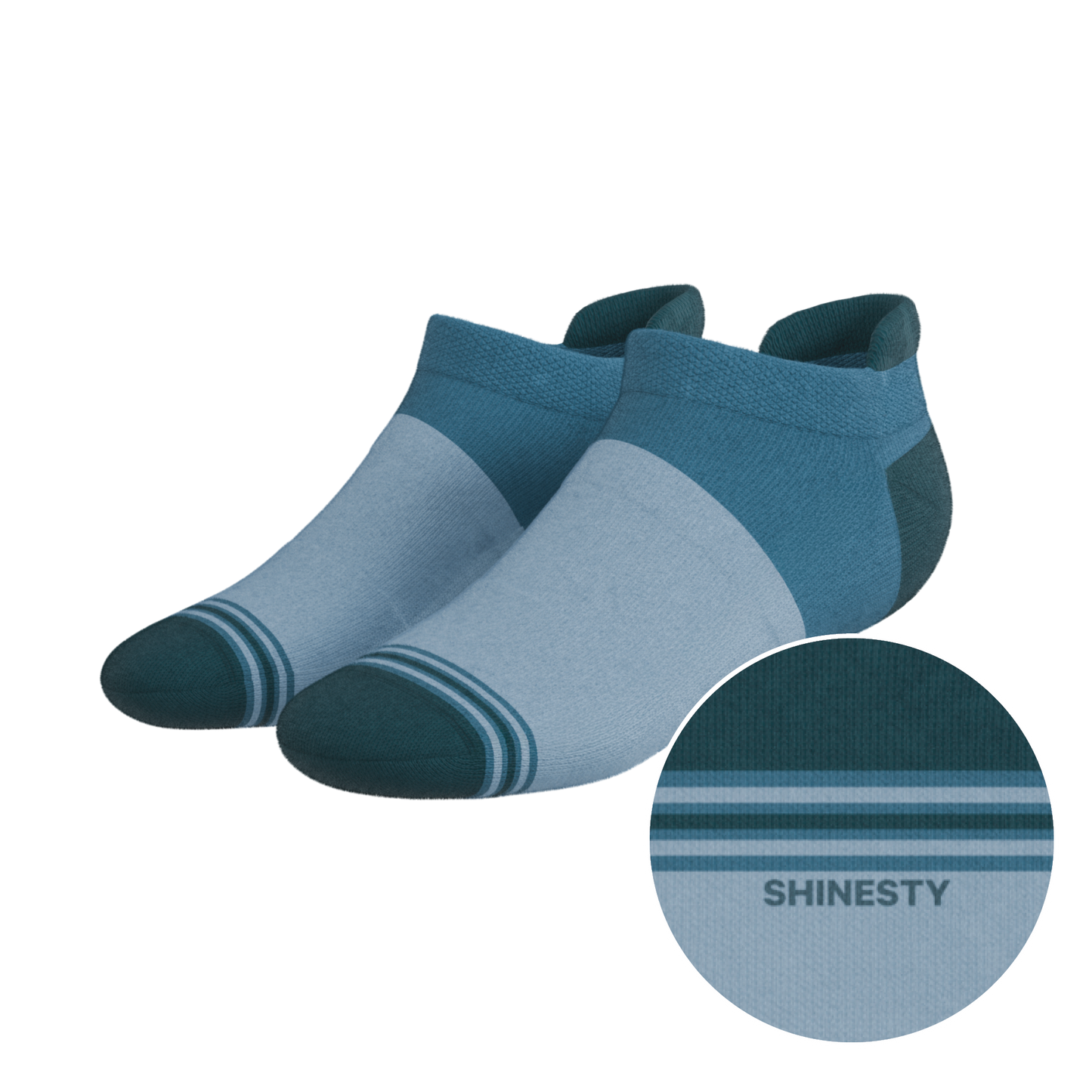 The Atlantic | Blue Color Block Heel Hammock™ Ankle Socks