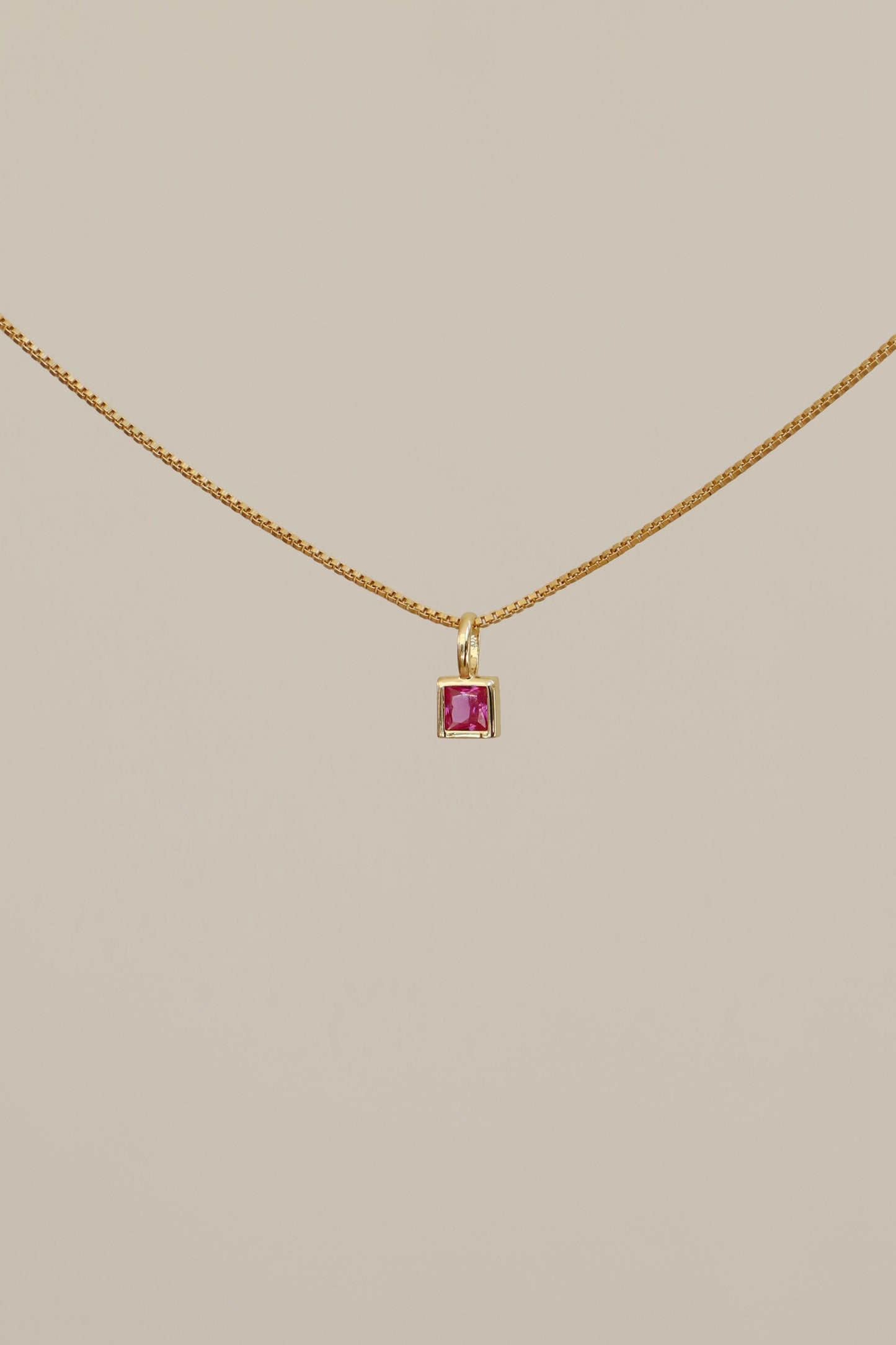 SQUARE BEZEL BIRTHSTONE CHARM