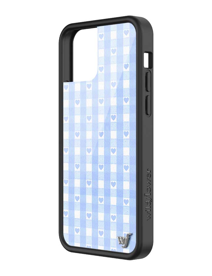 Gingham Hearts | Blue iPhone Case