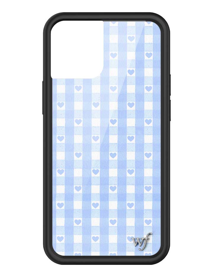 Gingham Hearts | Blue iPhone Case