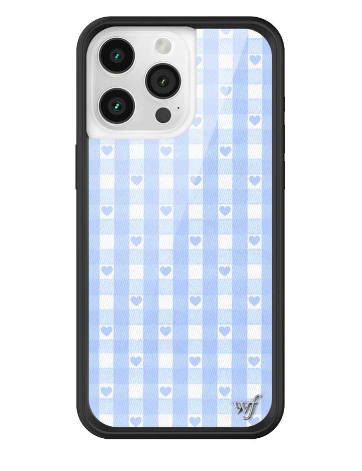 Gingham Hearts | Blue iPhone Case