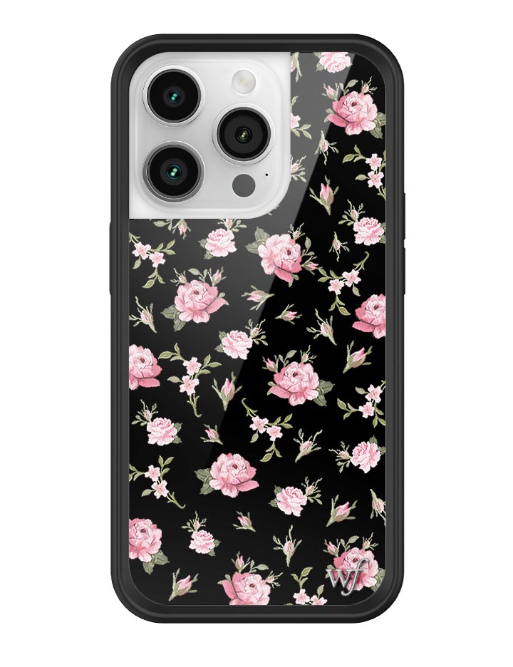 Black and Pink Floral iPhone Case