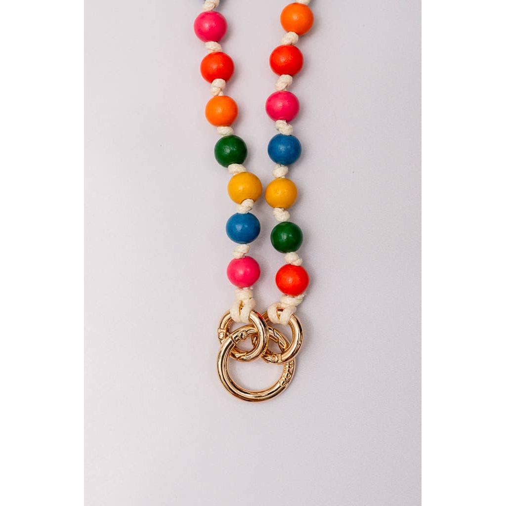 Ban.do Rainbow Wooden Beads Crossbody Phone Lanyard | Pride Smart Phone Accessories | 50"
