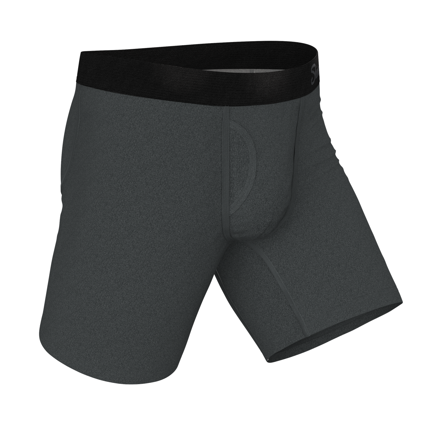 The Basalt | Heather Charcoal Long Leg Ball Hammock® Pouch Underwear With Fly