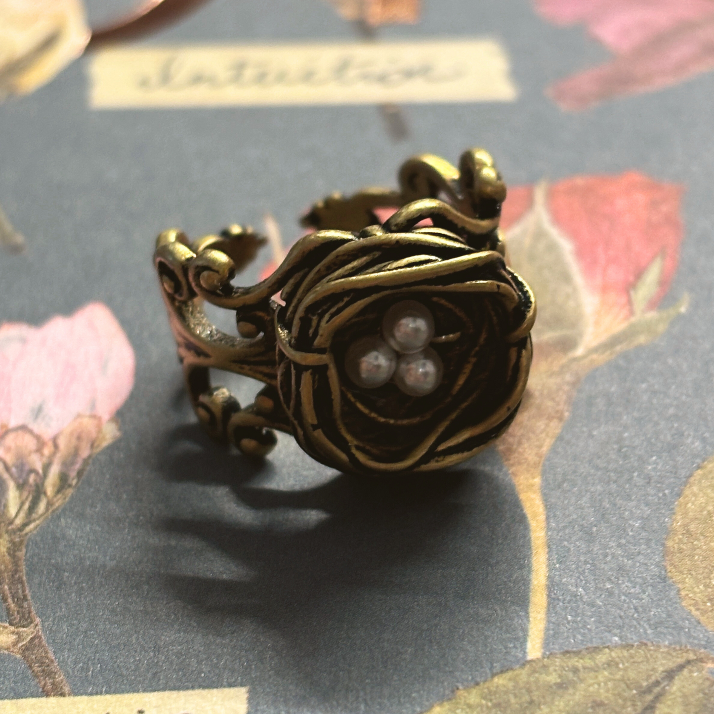 Bird's Nest Ring in Old Gold | Vintage | Adjustable Size