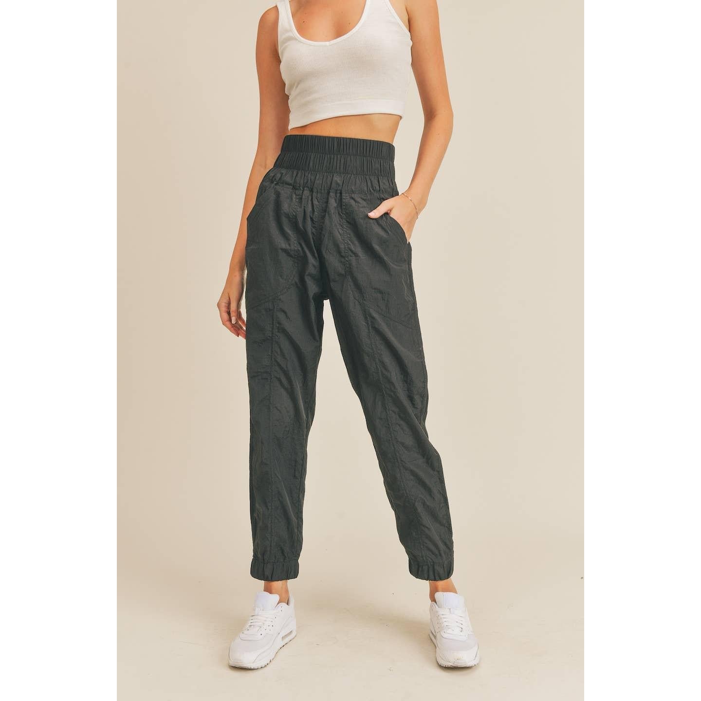 Black High Rise Warm-up Style Jogger [Sizes S-L]