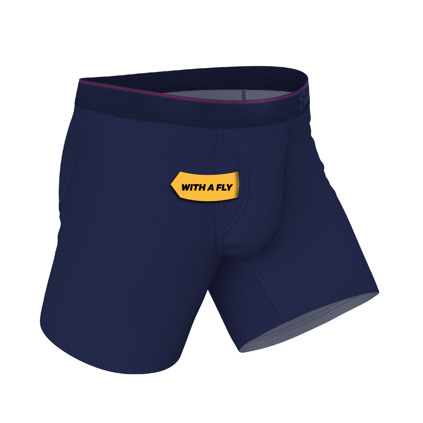 The Blueberry Pie | Red Tip Navy Ball Hammock® Pouch Underwear With Fly