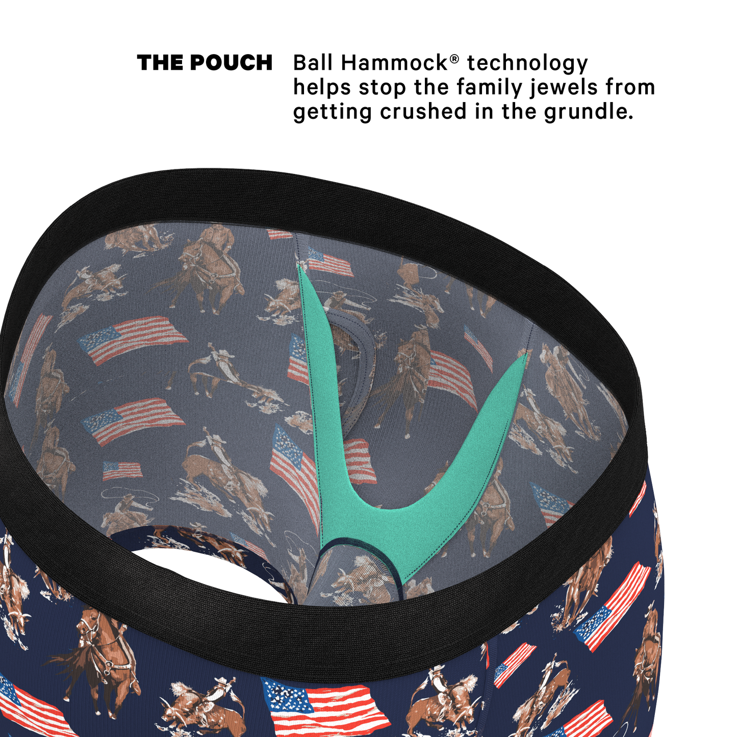 The Bootstraps & Chaps | Americana Cowboy Ball Hammock® Pouch Underwear With Fly