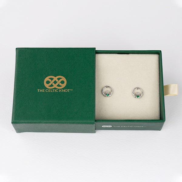 Classic Claddagh™ 18K White Gold Earrings