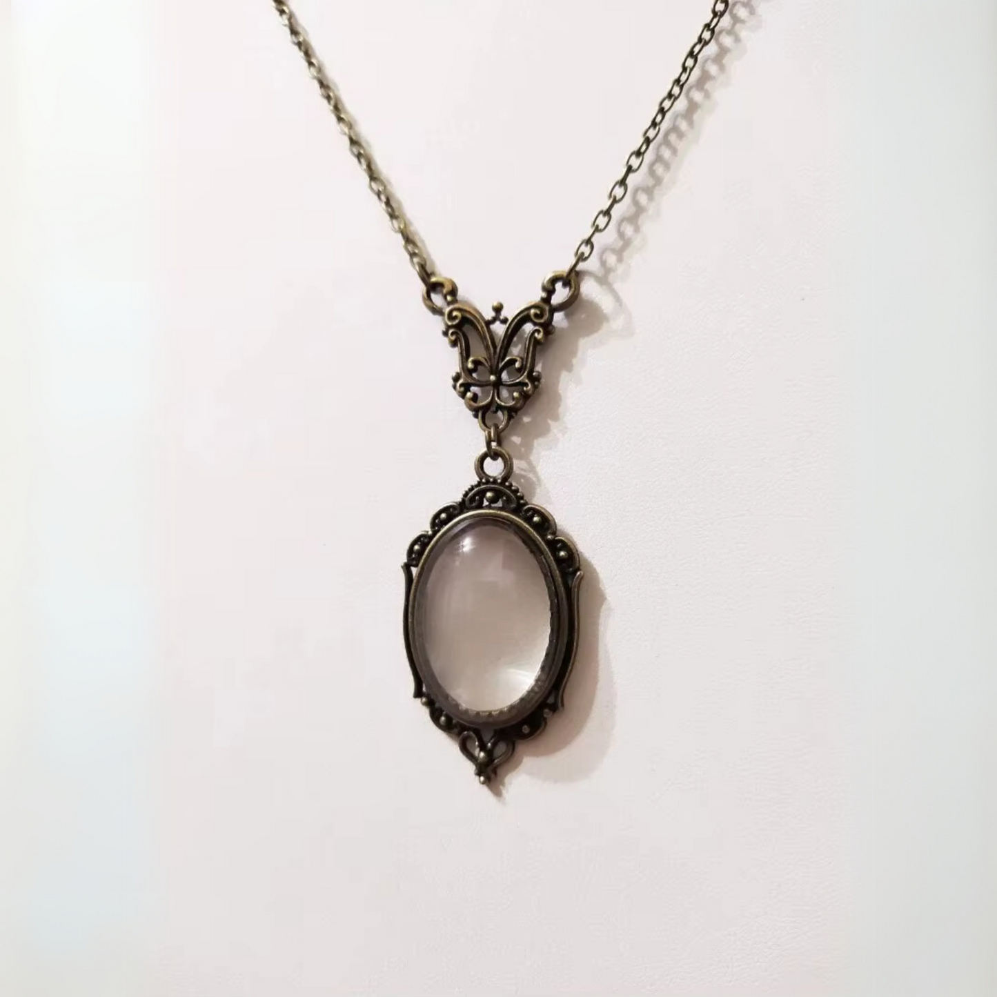 Bronze Magnifying Glass Pendant Necklace
