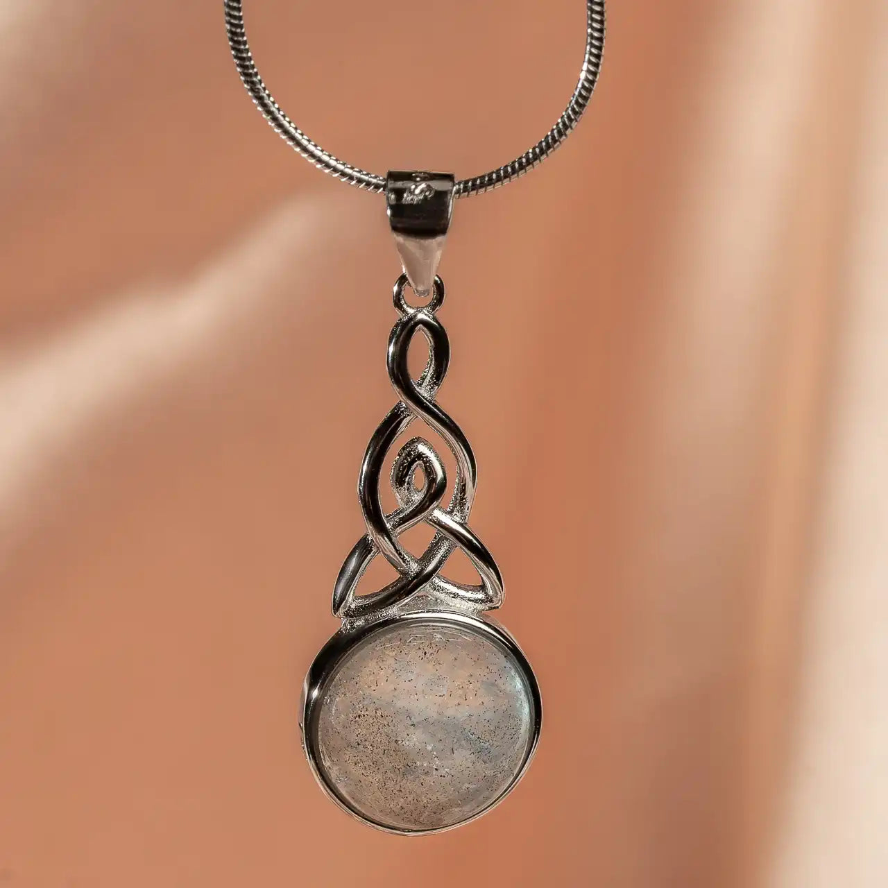 Celtic Mother™ 18K White Gold Moonstone Pendant