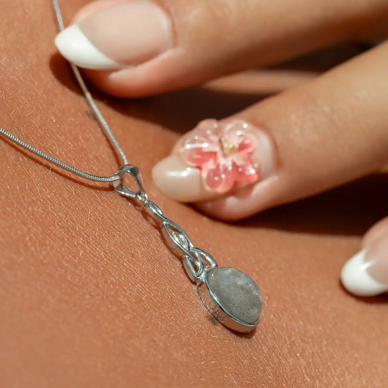 Celtic Mother™ 18K White Gold Moonstone Pendant