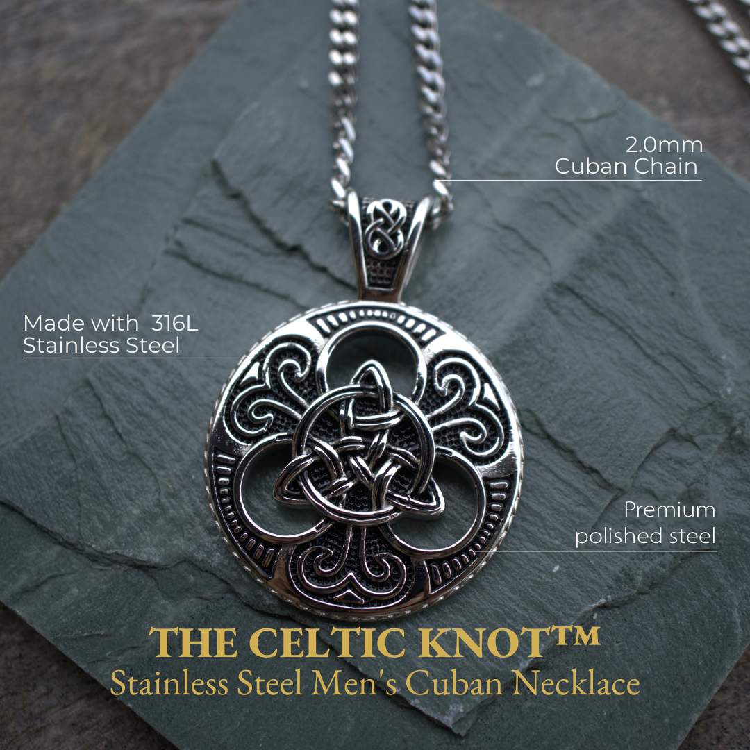 Celtic Knot™ Stainless Steel Men's Cuban Necklace