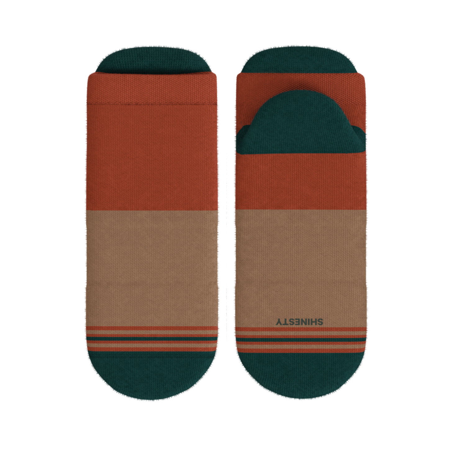 The Car Camper | Earth Tone Color Block Heel Hammock™ Ankle Socks