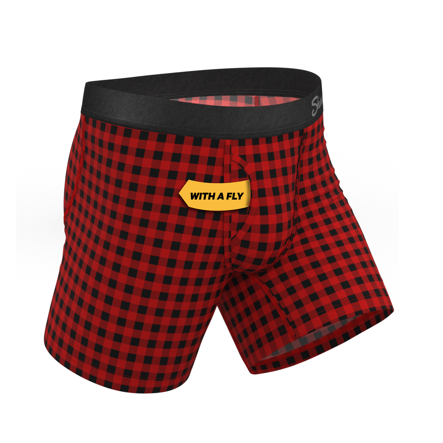 The Cardinal | Micro Buffalo Check Ball Hammock® Pouch Underwear With Fly