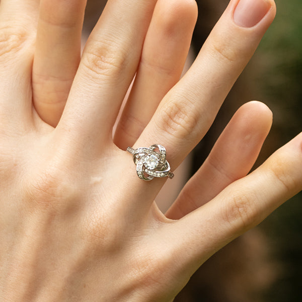 Celtic Knot™ Ring — 18K White Gold | Diamond