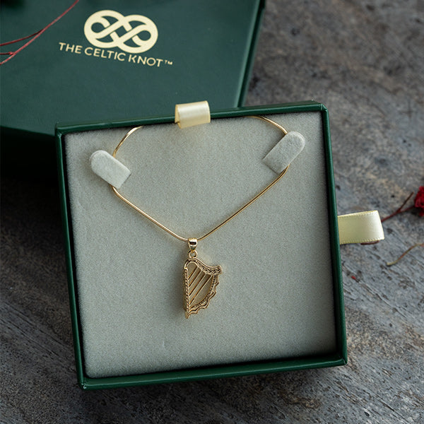 Celtic Harp™ 18K Yellow Gold Pendant