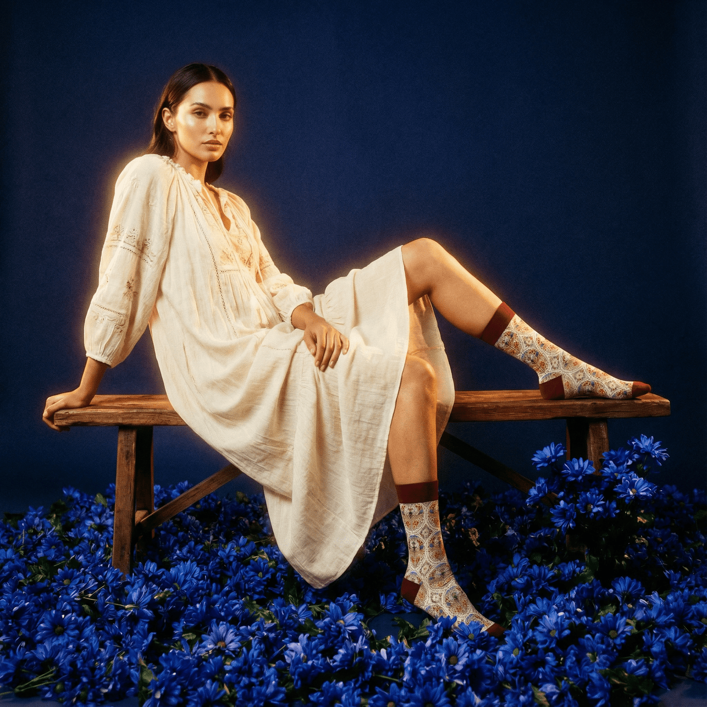 Colorful Farmhouse Floral Socks | Women‘s Novelty Socks