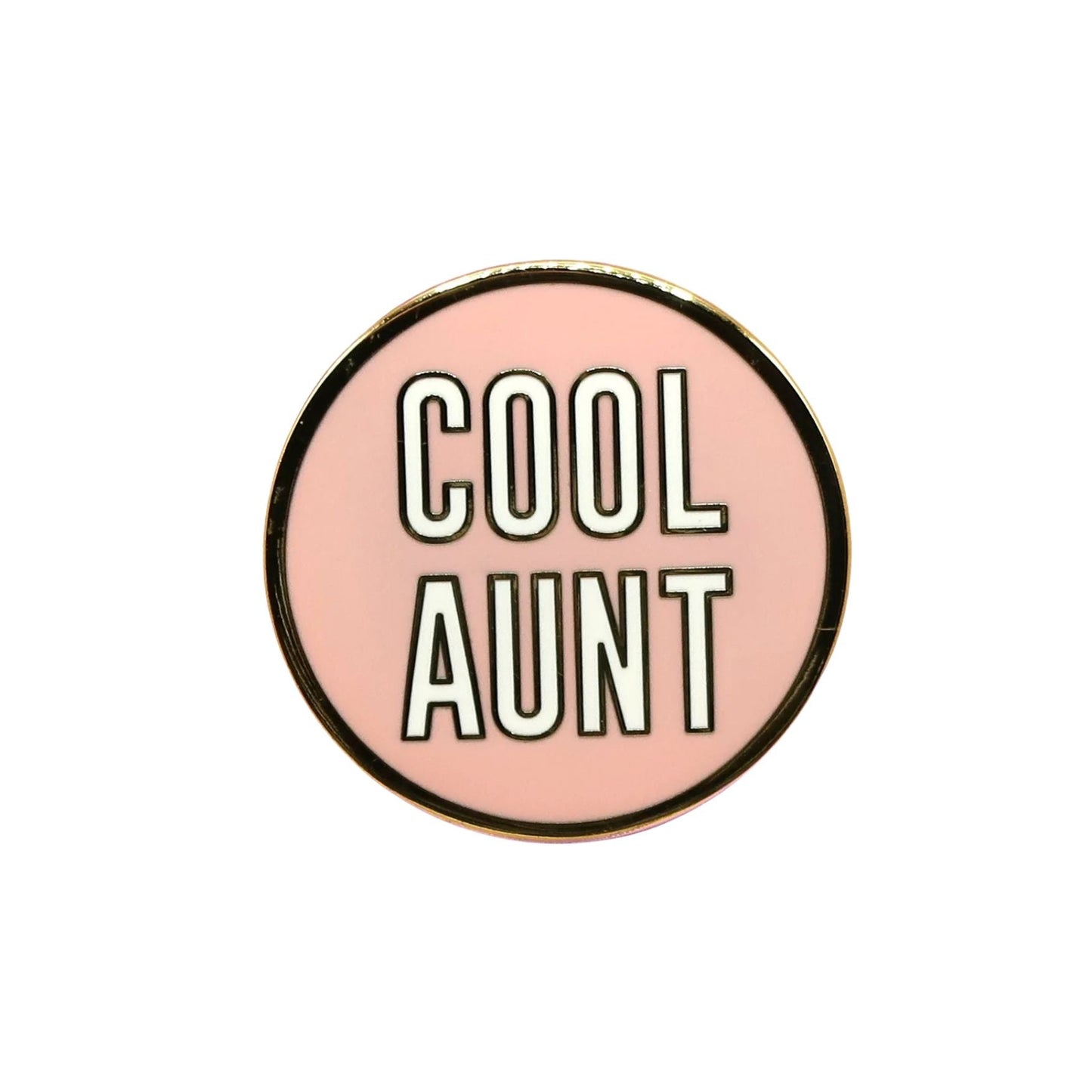 Cool Aunt Brass Lapel Pin in Black or Pink