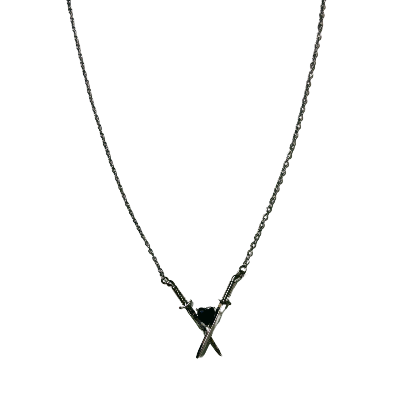 Crossed Swords ⚔️🖤⚔️ Necklace in Silver