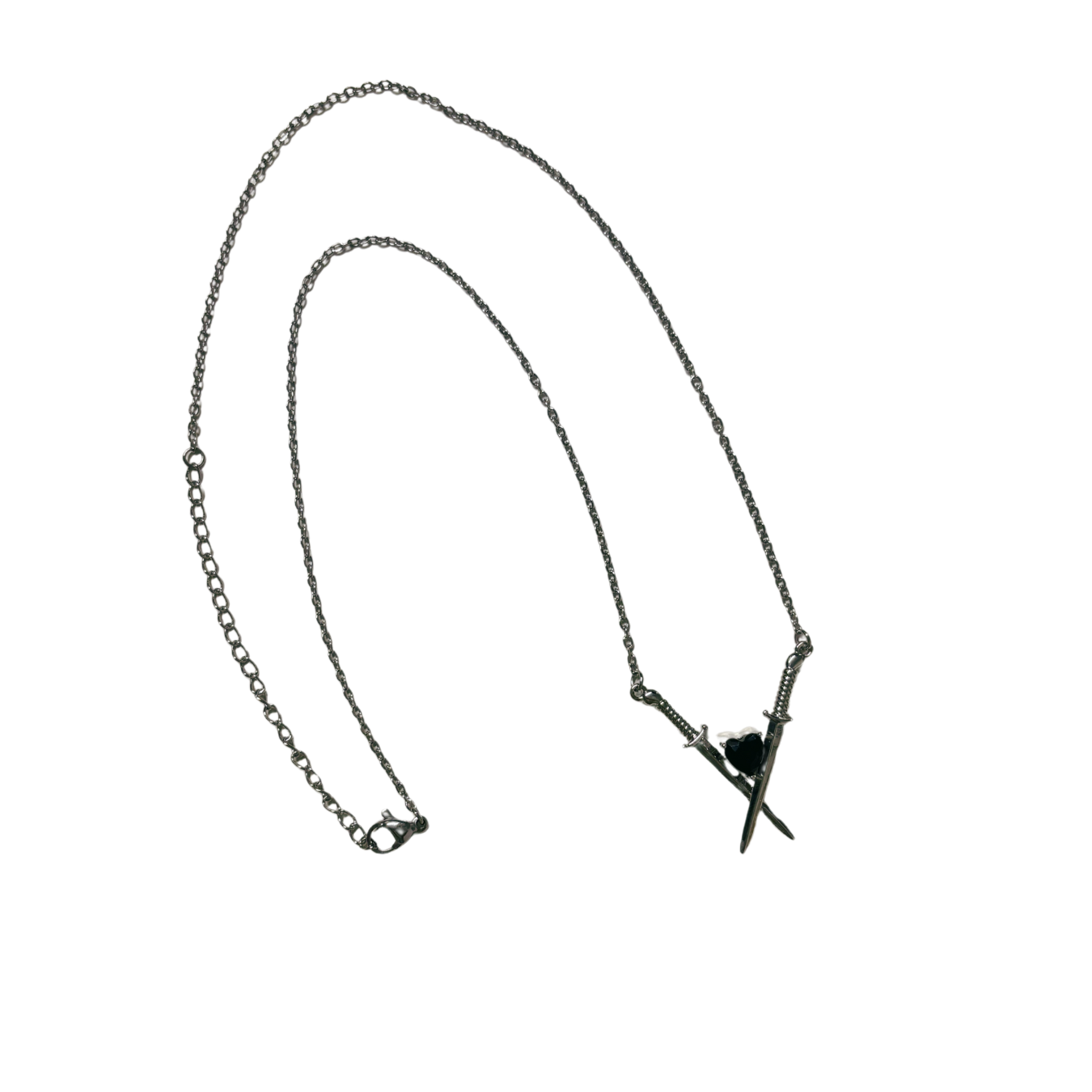 Crossed Swords ⚔️🖤⚔️ Necklace in Silver