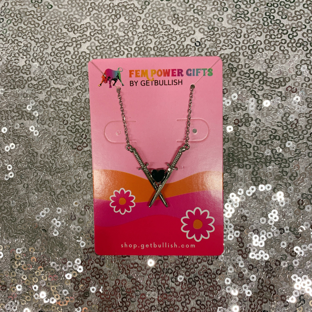 Crossed Swords ⚔️🖤⚔️ Necklace in Silver