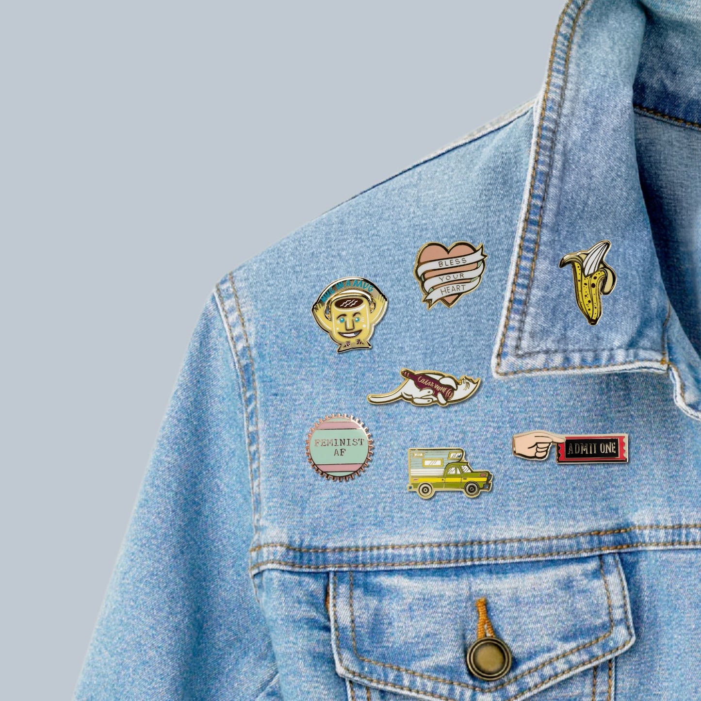Last Call! Young At Heart Enamel Pin on Gift Card