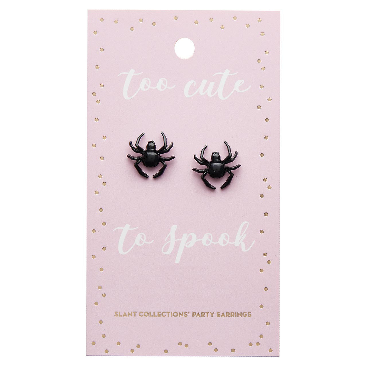 DEAL OF THE DAY: Too Cute to Spook Spider Earrings | Black Studs for Halloween, Spooky, Goth