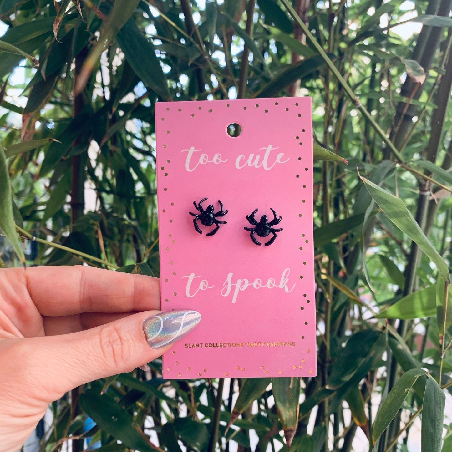 DEAL OF THE DAY: Too Cute to Spook Spider Earrings | Black Studs for Halloween, Spooky, Goth