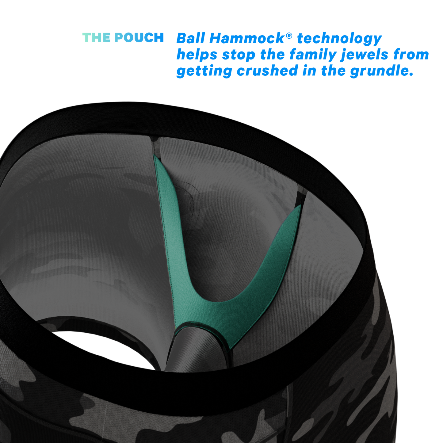 The Darkside | Black Camouflage paradICE™ Cooling Ball Hammock® Underwear