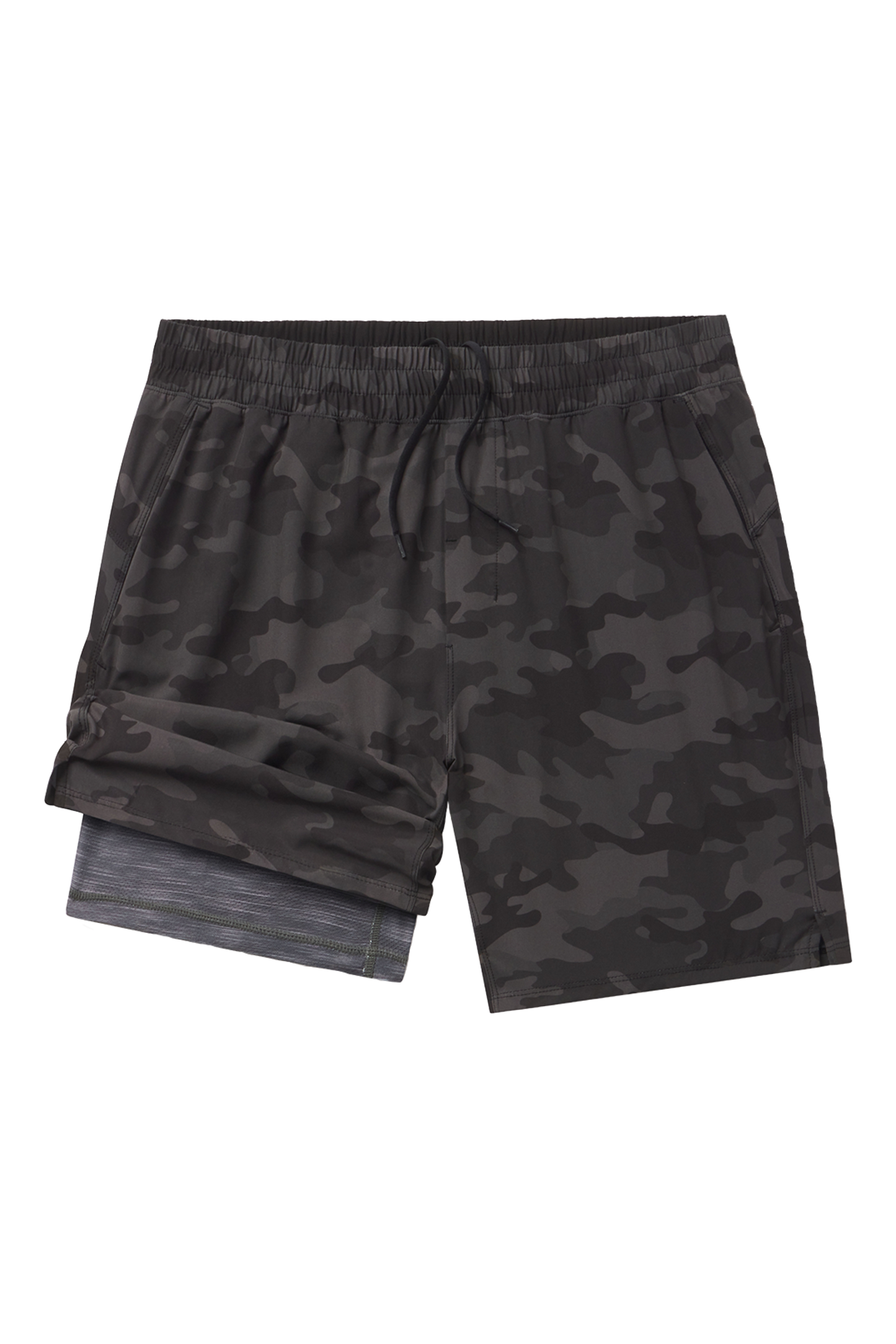 The Darkside | Black and Grey Camo Ball Hammock® 7 Inch Athletic Shorts