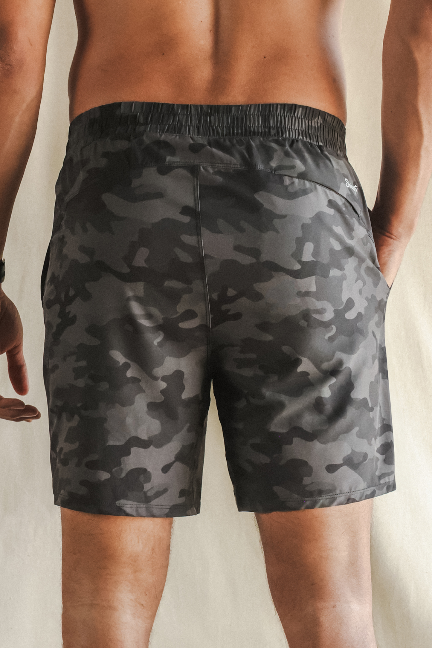 The Darkside | Black and Grey Camo Ball Hammock® 7 Inch Athletic Shorts