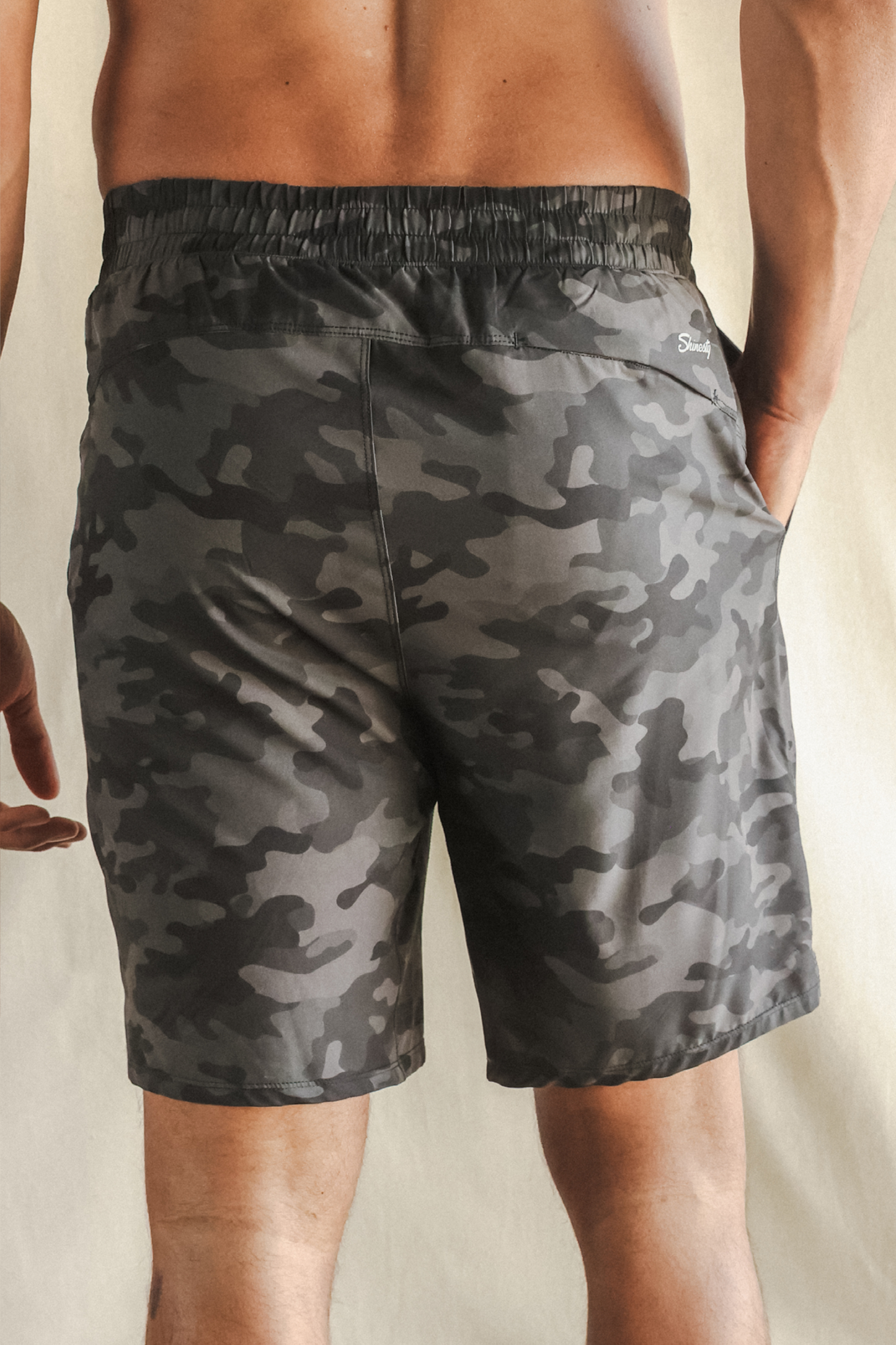 The Darkside | Black and Grey Camo Ball Hammock® 9 Inch Athletic Shorts