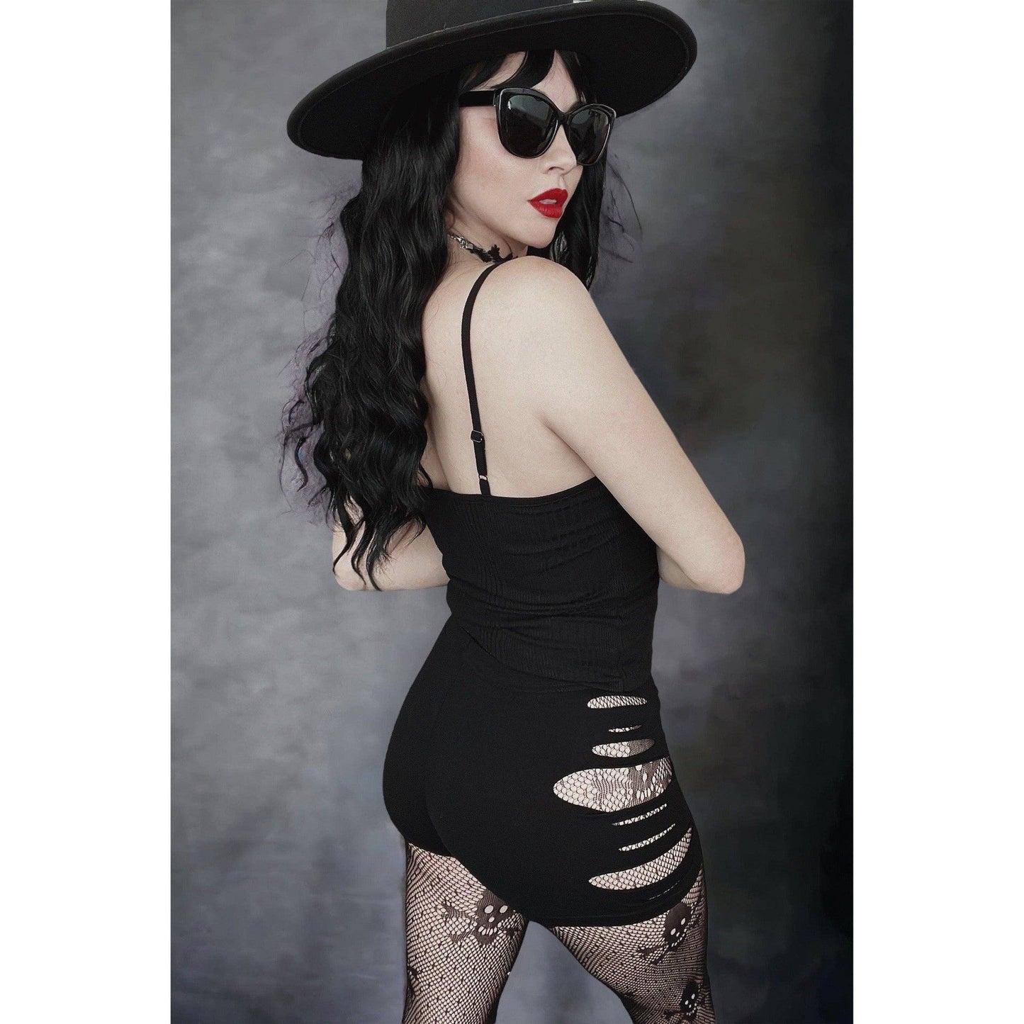 Delia A Gothique Wednesday Cami Tank Top in Black [Size SM Remaining]