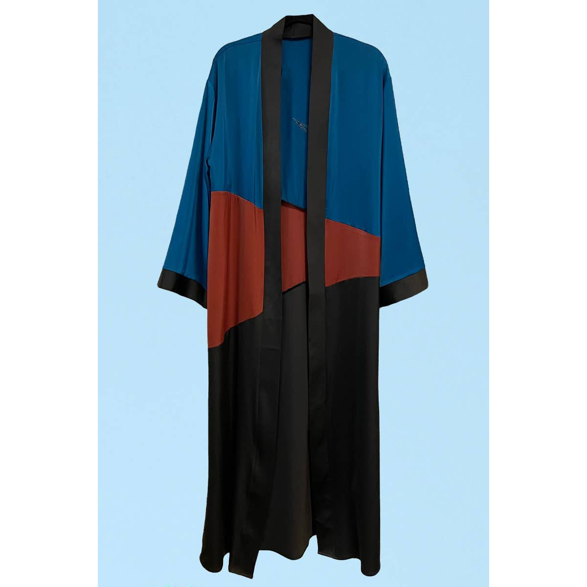 Desert Night Kimono Big Long Textured Satin Duster | Light Jacket, Outdoor Robe, Swimsuit Coverup | Sizes S-1X