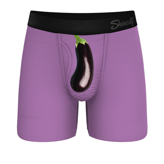 The Double Entendre | Eggplant Ball Hammock® Pouch Underwear With Fly