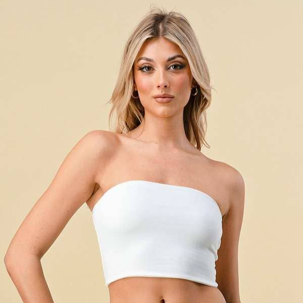 Doubled Layered Back Lace Up Tube Top | Casual Style Sleeveless Cropped Top [Available in Sizes SM-L]